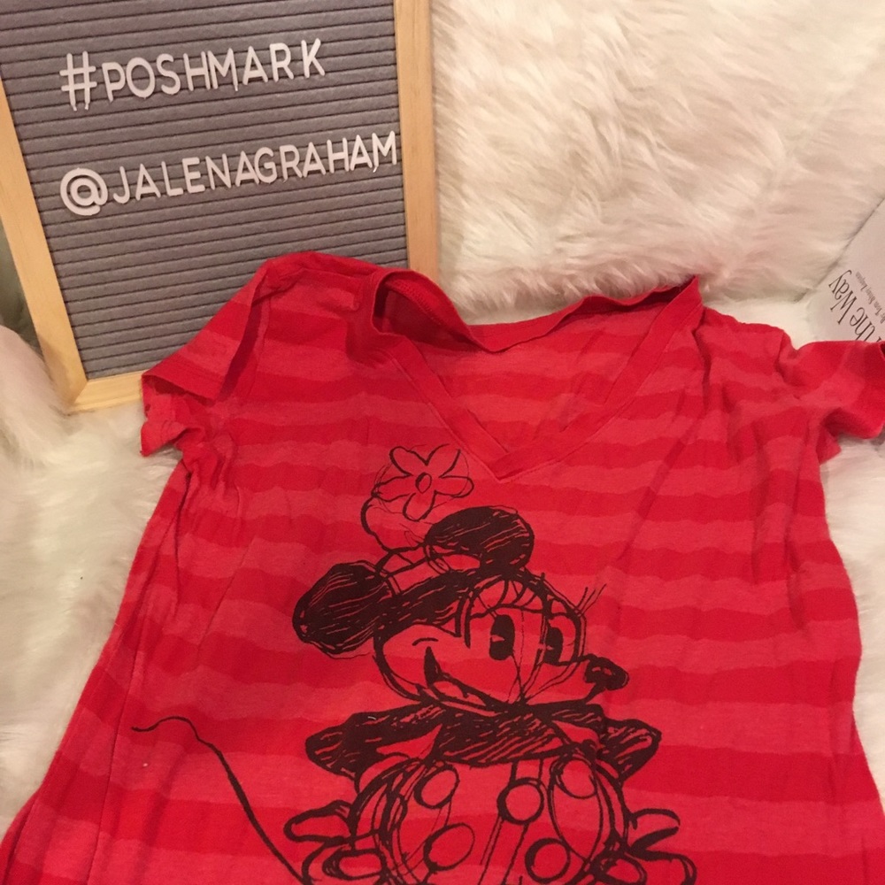 Disney Minnie Mouse sketchbook red striped shirt